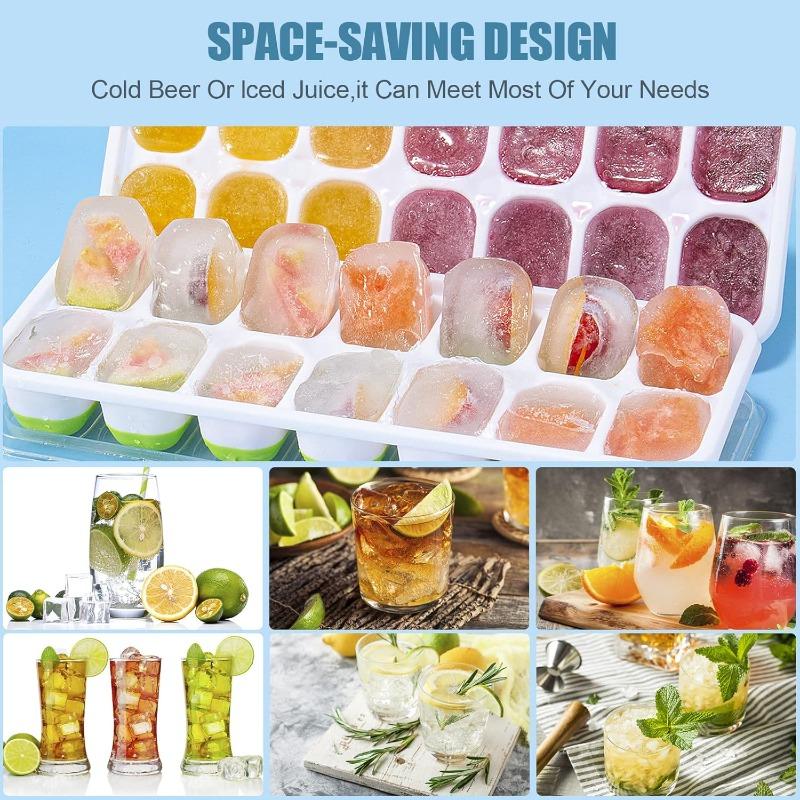 14Grid Silicone Ice Mold with Lid DIY Ice Trays Popsicle Ice Cream Mould for Cocktail Yogurt Juice Freezer Kitchen Bar Tools