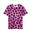 Children's Clothing Girl T-Shirt Short Sleeve Leopard 3D Print Kids Summer Clothes Casual Stylish Round Neck Girl Clothes Tops