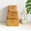 Rectangular Storage Box Hand Woven Storage Basket Rattan Woven Wicker Basket Desktop Storage Hand Woven Storage Basket