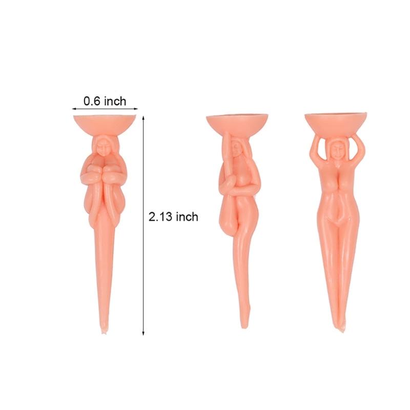 10Pcs Plastic Golf Balls Holder Funny Nude Lady Golf Tees Practice Training Tees for Men Women Golfer Game Training