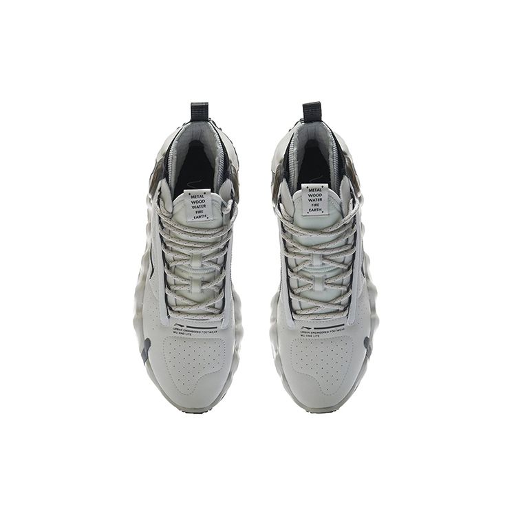 Баскетбольные кроссовки Li Ning Wu Xing 2 Wntr из искусственной кожи с отражающей способностью, амортизацией, нескользящие, с низким верхом, в стиле ретро, мужские кроссовки AGBR057-1