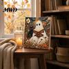 Pre Stretched Canvas Art Halloween Faux Pearl DIY Kit, Spooky Cute 3D Beads Painting Crafts Stress Relief Project for Adults Beginners, Seasonal Wall