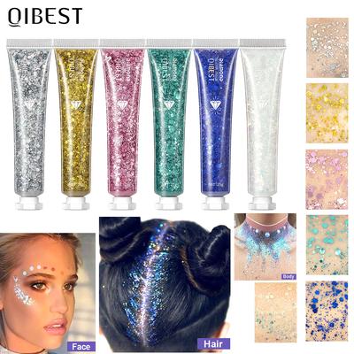 6-цветный крем-тени для век с блестками, поляризованный блестящий крем для лица и тела, блестящий ослепительный осветляющий набор, сценический макияж