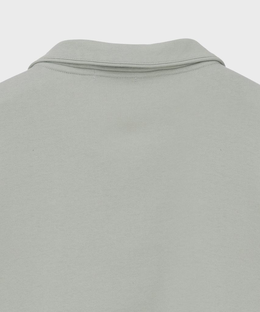 BASIC HOUSE Uni Cp French Terry Half-Zip Anorak Short Sleeve Sweatshirt Light Khaki Lxts3103