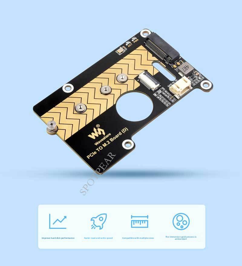 Raspberry Pi 5 Твердотельный накопитель Плата расширения PCIe Превратить M.2 NVME SSD Pi5 2280-2242-2230