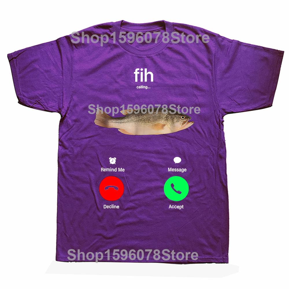 Funny Fih Call Call Me Back Fishing Graphic T-shirts Men Women's Fashion Casual Tshirt 100% Cotton Loose Oversized T Shirt