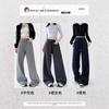 Gray Sweatpants Women's Autumn New Loose Straight Casual Pants Small Slim Wide-leg Sweatpants