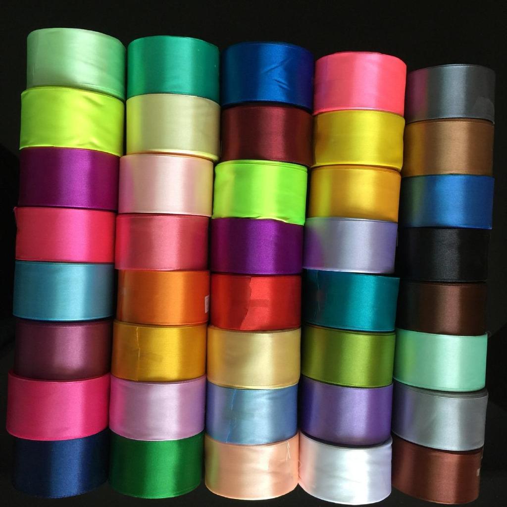 In Stock: 5cm Satin Ribbon - 50mm for Gift Packaging, Weddings, Chair Bows, and Handmade Crafts