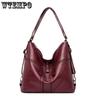Women Bag Fashion Shoulder Bag Simple Messenger Shoulder Large Capacity Soft Leather Three-use Bag