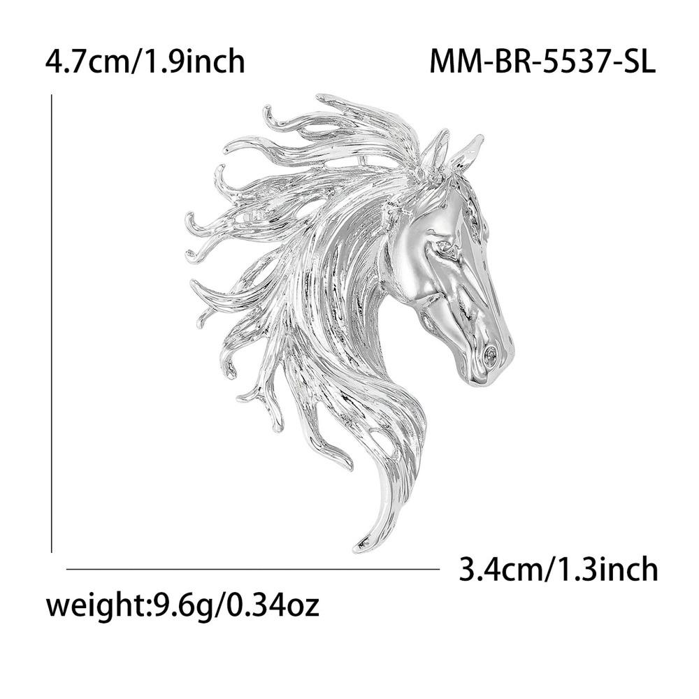 Luxury Glossy Horse Head Brooches Unisex Design Elegant Zodiac Animal Pins Fashion Style Horse Brooches New Year Gifts