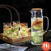Hi Cold Glass Water Bottle Jar Kettle with Lid Large Heat-resistant Water Pot with Handle Teapot Pitchers