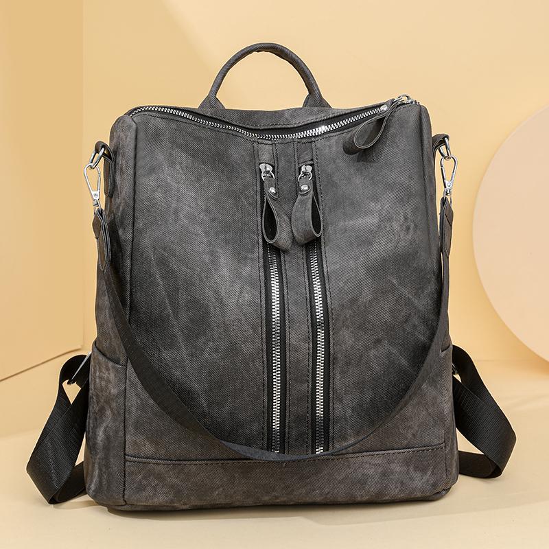 Рюкзак для пригородных поездок, женская сумка с двойной молнией, многофункциональная дорожная сумка через плечо