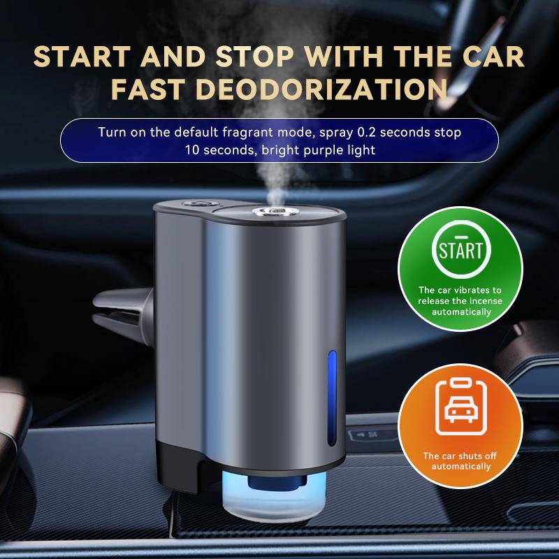 Car Aroma Diffuser Smart Vent Clip Scent Machine Automatic Spray Air Freshener with 3-Speed Timer Mist Mode for Deodorizing