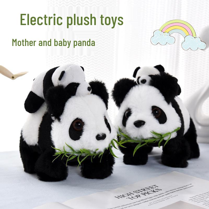 Electric Musical Walking Panda Plush Toy - Wagging Tail Electronic Pet for Kids