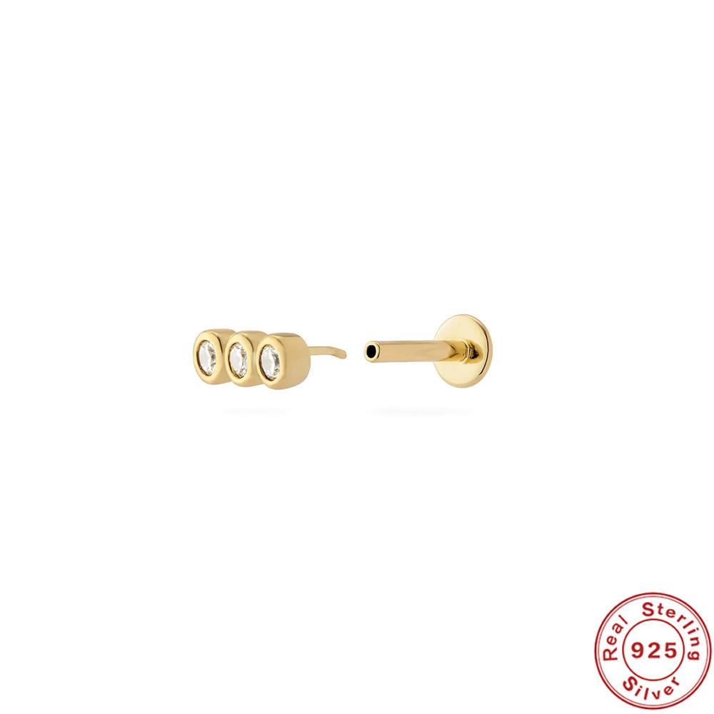 Серьги-гвоздики из стерлингового серебра S925 18G с плоской головкой, без резьбы, проколотые серьги-гвоздики для хряща, плоские серьги-гвоздики для пуш-ап, серьги-гвоздики для ушной раковины