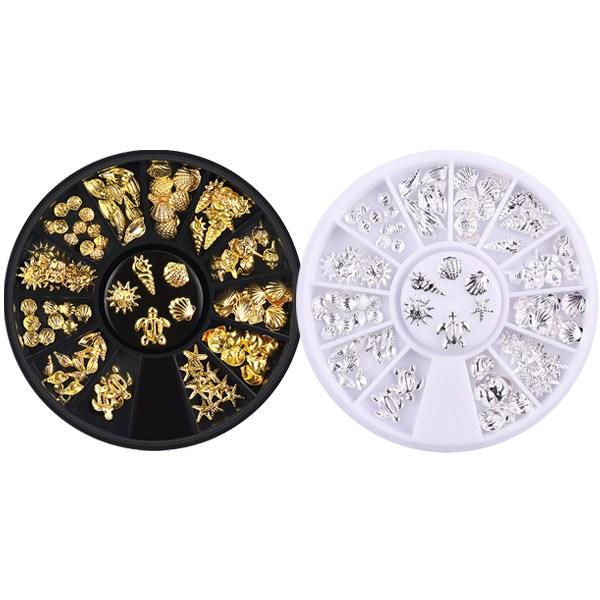 Nail Stud Metal Jjing 2-piece Set KN-S2064, Mixed Colors, 1 Set