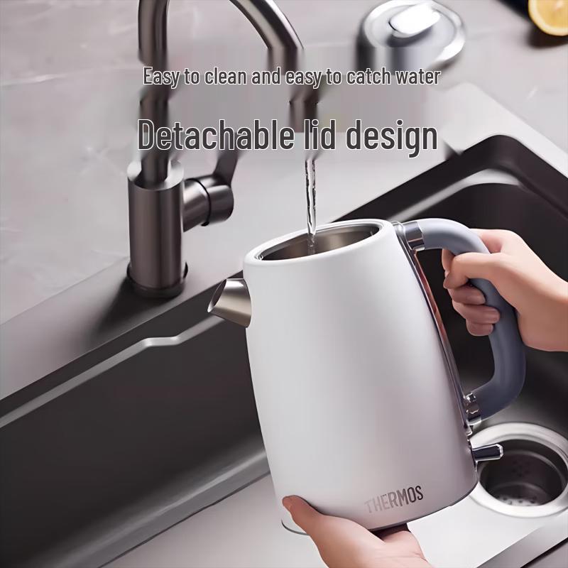 THERMOS 1.7L Stainless Steel Electric Kettle with Steam Sensor