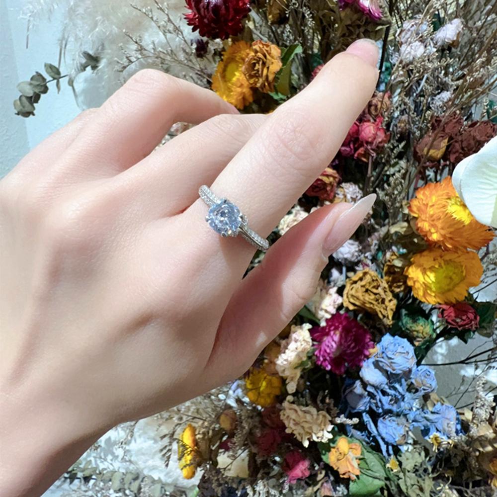 Vinregem 100% 925 Sterling Silver 3EX VVS1 D Color Round Cut 6 MM 0.8CT Real Moissanite Diamonds Women Ring Wedding Engagement Fine Jewelry Gifts