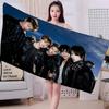 Kpop CORTIS Микрофибра С принтом Пляжное полотенце Альпинизм Йога Пляж Плавание Бег Впитывающее Мягкое полотенце