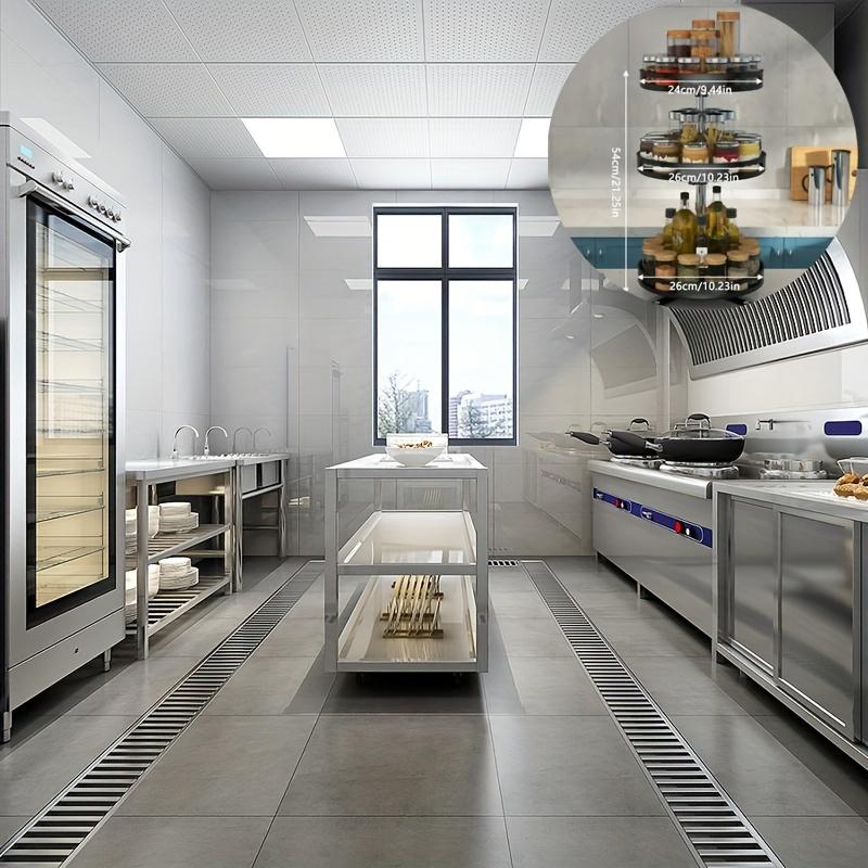 Multipurpose Rotating Organizer-Space-Saving, Non-Slip Countertop Storage for Tableware, & Makeup, Spice Organizer Kitchen Storage