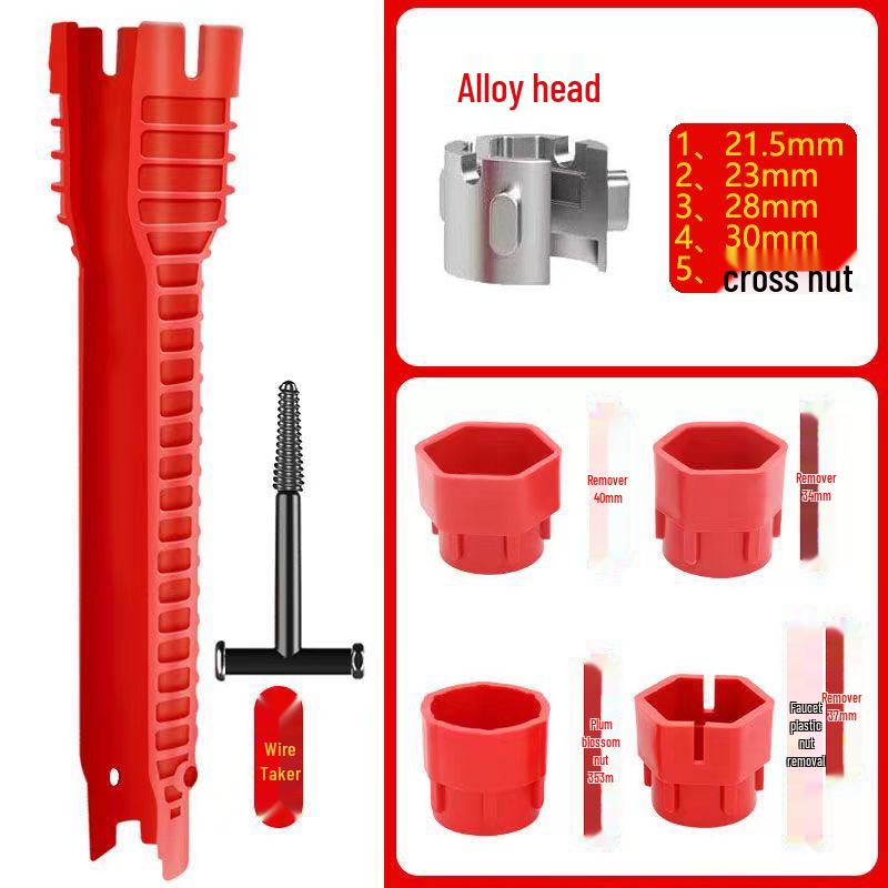 Multifunctional 8-in-1 Bathroom Sink Plumbing Wrench Tool