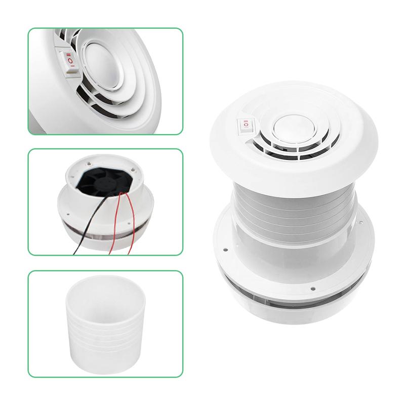 12V Round RV Vent Air Exhaust Fan Mushroom Head Roof Motorhome Vent Ventilation with LED Air Ventilation for RV Caravan Trailer