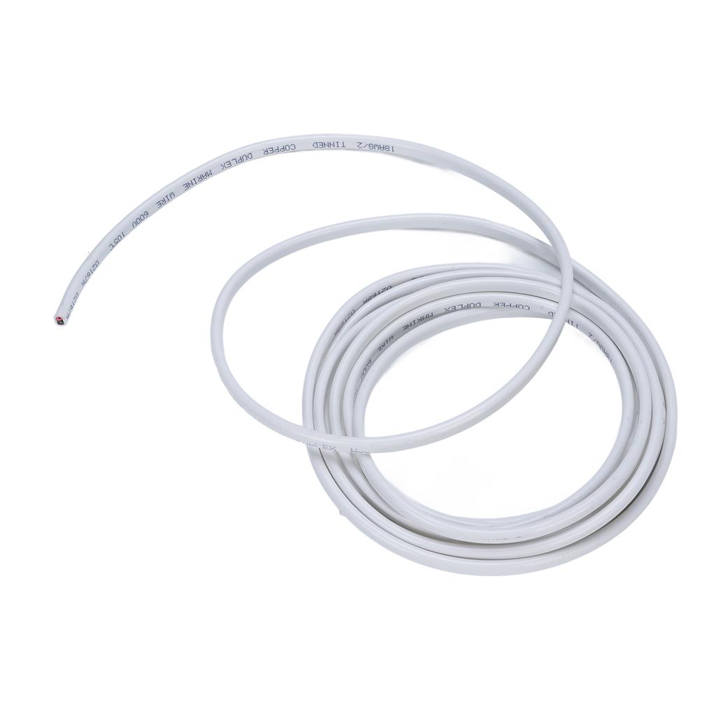 10ft 18 Gauge Marine Wire 2 Core Twisted Insulated 600V UL Certified Waterproofing Boat Electrical Cord for RV Trailer