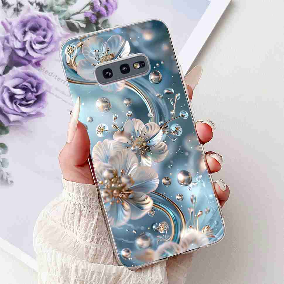 For Samsung Galaxy S10e SM-G970 Case Fashion Painted Flowers Soft Silicone TPU Cover For Samsung S10e S10E SM-G970F 5.8" Bumper