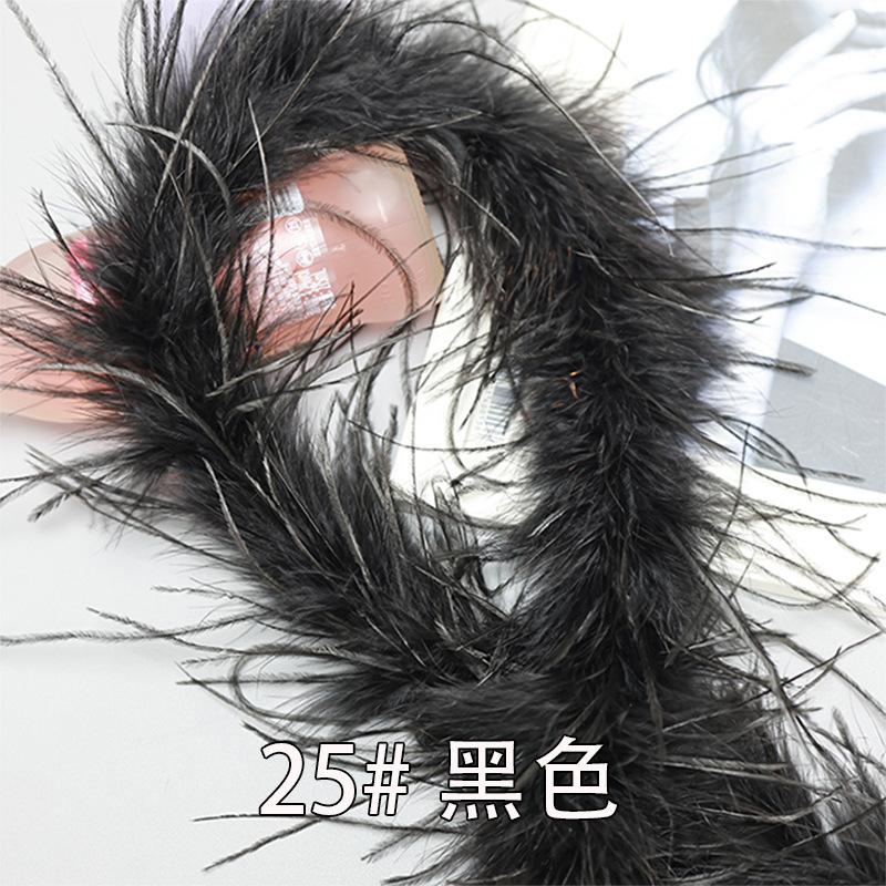 Multi-Layer Encryption Bold Ostrich Feather Strip Ostrich Top Strip Dance Dress Fashion Diy Handmade Clothing Accessories