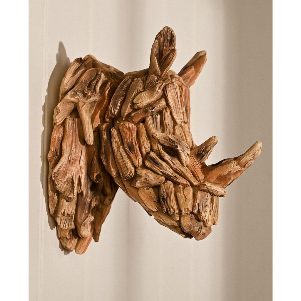 Naturecraft Resin Driftwood Collection Rhino Head Wall Art