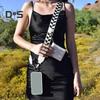 Mobile Phone Strap with Zippered Pouch Mini Card Holder Crossbody Adjustable Length Clip And Go Cellphone Hanging Strap