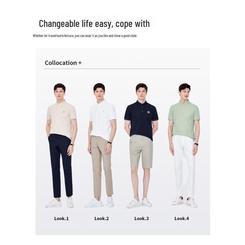 Navigare Men's Quick-Dry Stand-Collar Short-Sleeve Polo Shirt