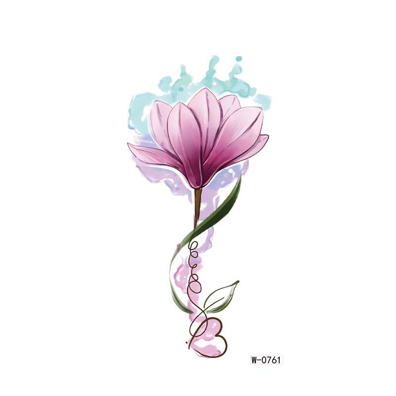 Красочный стикер Мультяшная татуировка Временная водостойкая Анимация Цветок Персонализированный цветок Тату-наклейка на руку