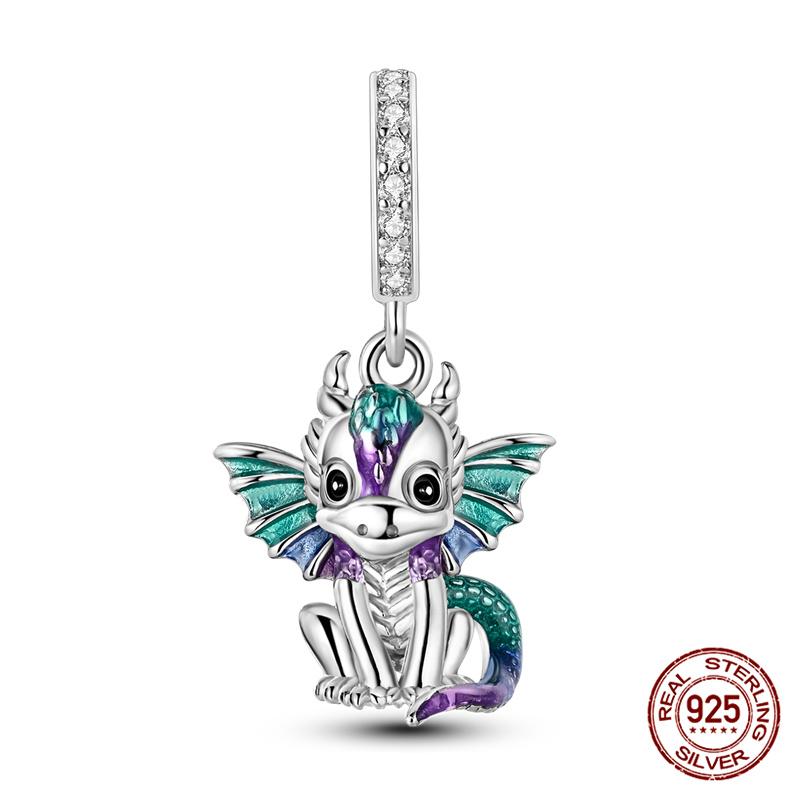100% 925 silver Animal Series Bulldog Zebra Squirrel Charms Fit Original 925 Bracelet DIY Jewelry Making Women Gift