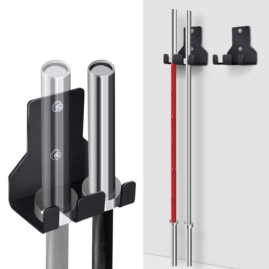 Vertical Hanging Barbell Rack Double Barbell Holder Wall Mounted Barbell Storage Rack Dumbbells Stand Rod Holder