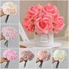 Multicolor Lifelike Flowers Bouquet 5 Heads Flower Bouquet Realistic Artificial Flower Rose  Gift