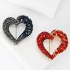 Fashion Decorative Gemstone Heart Shape Ladies Temperament Stylish Hollow Diamond Set Sweet Brooch Brooch