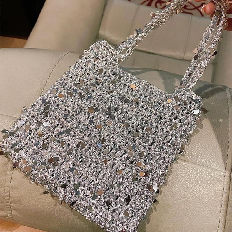 1 Roll/100g Beaded Designs with Large Sequins Bags Crafting Thread Sewing Crochet Yarn Hand Knitting Multiple Options Available