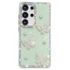 For Samsung Galaxy S25 Ultra Case Rhinestone Edge Pearl Butterfly Decor TPU+PC IMD Phone Cover