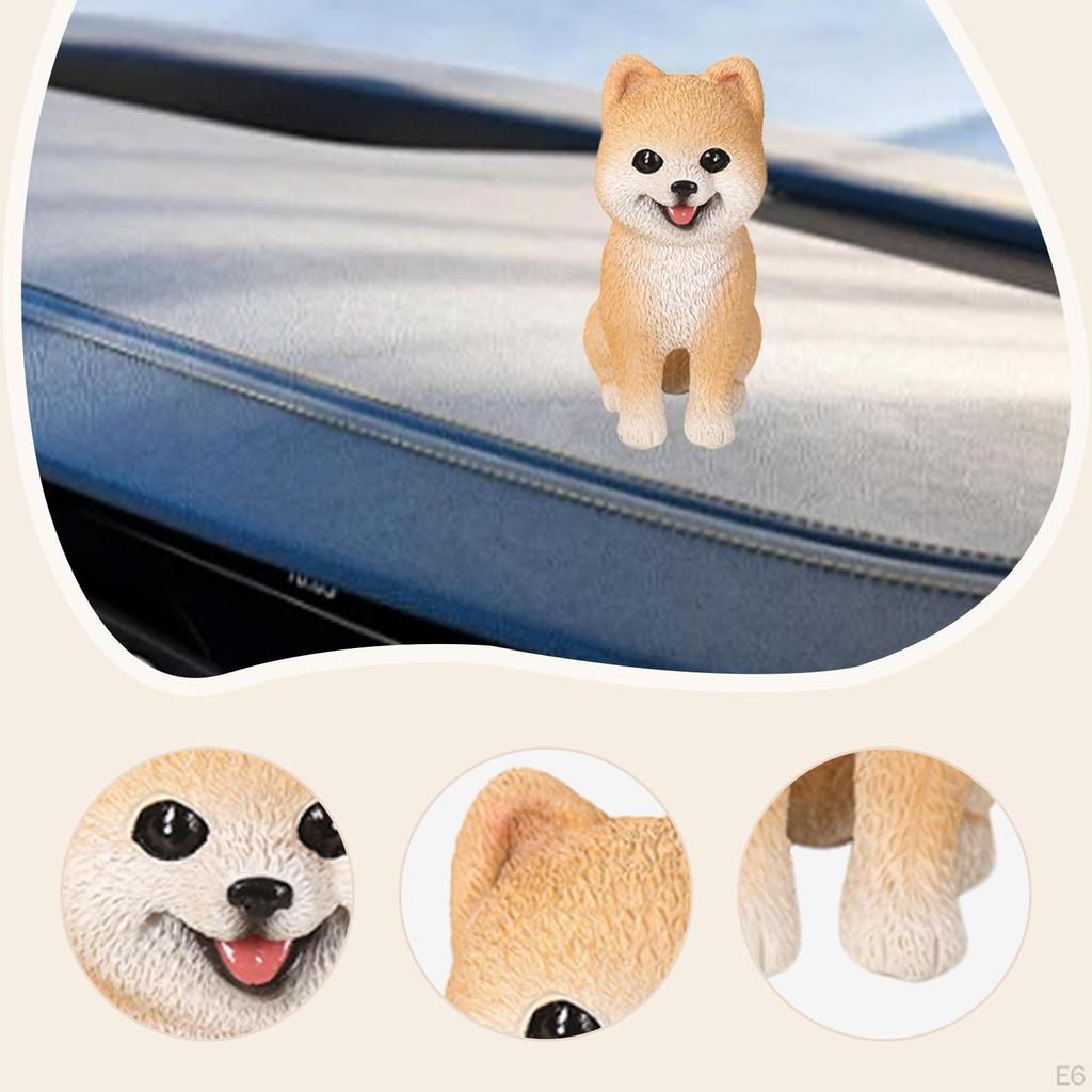 Померанский шпиц Фигурка Собаки Скульптура Портативное Украшение для Автомобиля Домашний Орнамент Статуэтка Щенка