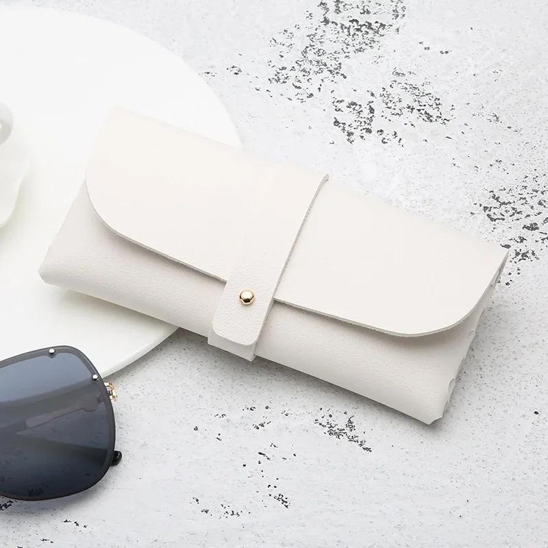 1 Pcs Women's Leather Eyeglasses Case Soft Portable Sunglasses Storage Bag Fashionable Glasses Case Accessory