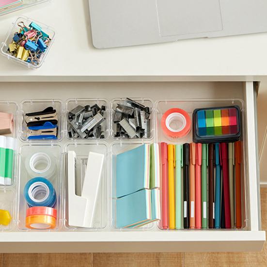 16 шт. универсальные прозрачные органайзеры для ящиков, коробки для хранения, гладкие края, без заусенцев, косметика