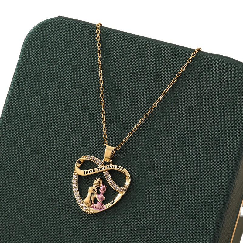 Ожерелье из титановой стали для мамы и дочери – Элегантное, инкрустированное бриллиантами, персонализированное ювелирное украшение в подарок на День матери