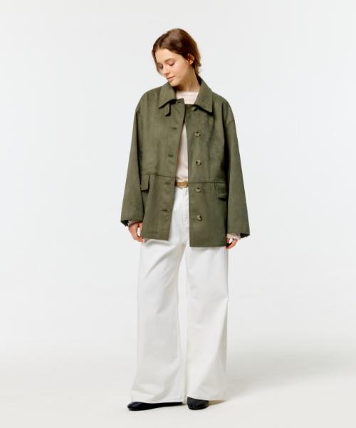 Depound Suede Half Jacket [Light Khaki]