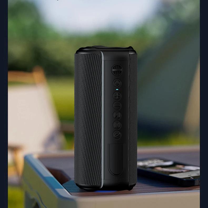 Портативная колонка, Беспроводная Bluetooth-колонка, Водонепроницаемость IPX7, Громкий стереозвук 40 Вт, Более 13 часов воспроизведения со светом, для дома и улицы