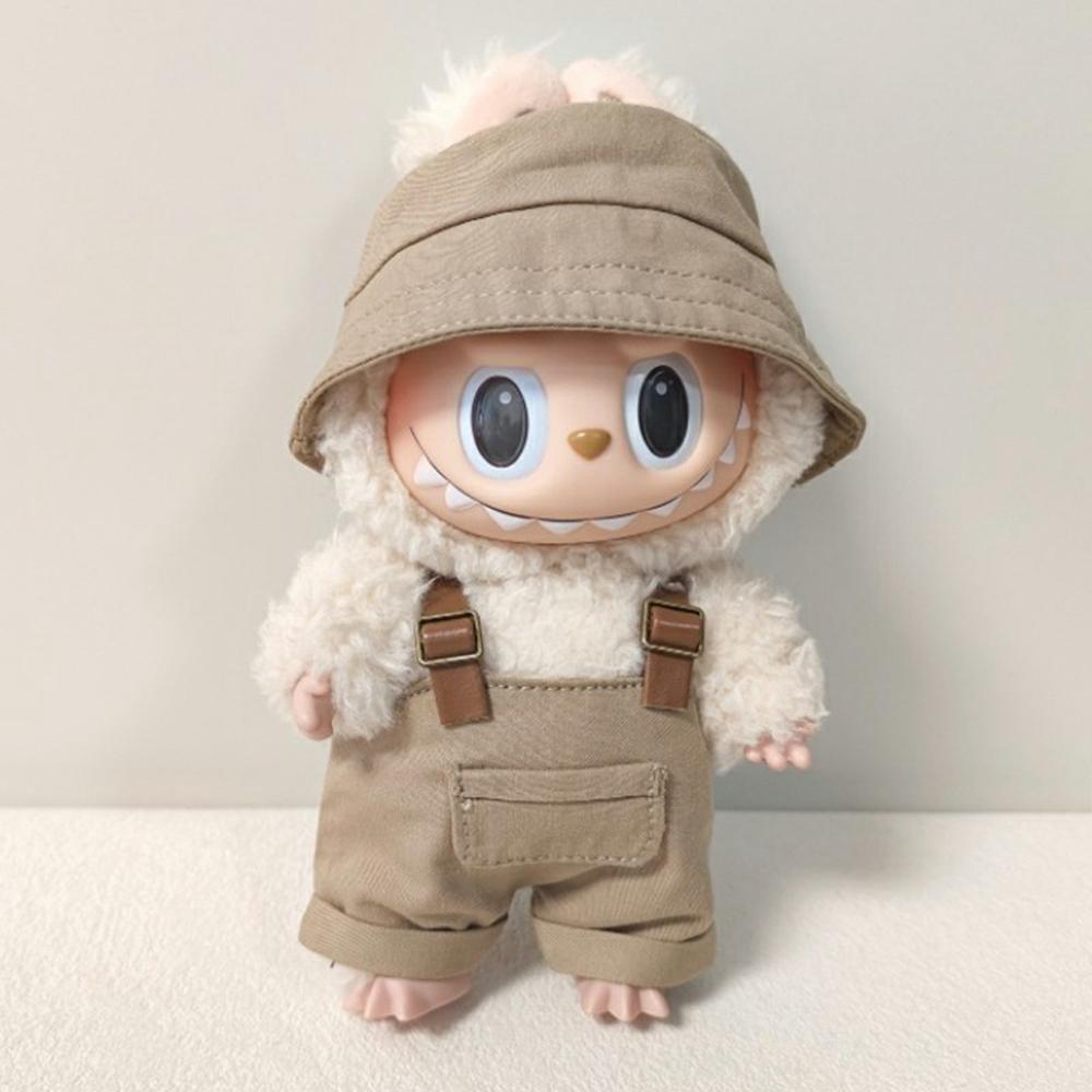 Doll Clothes Set with Fisherman Hat/Overalls Figure Outfit for 17cm 1st 2nd 3rd Dolls (No Doll)