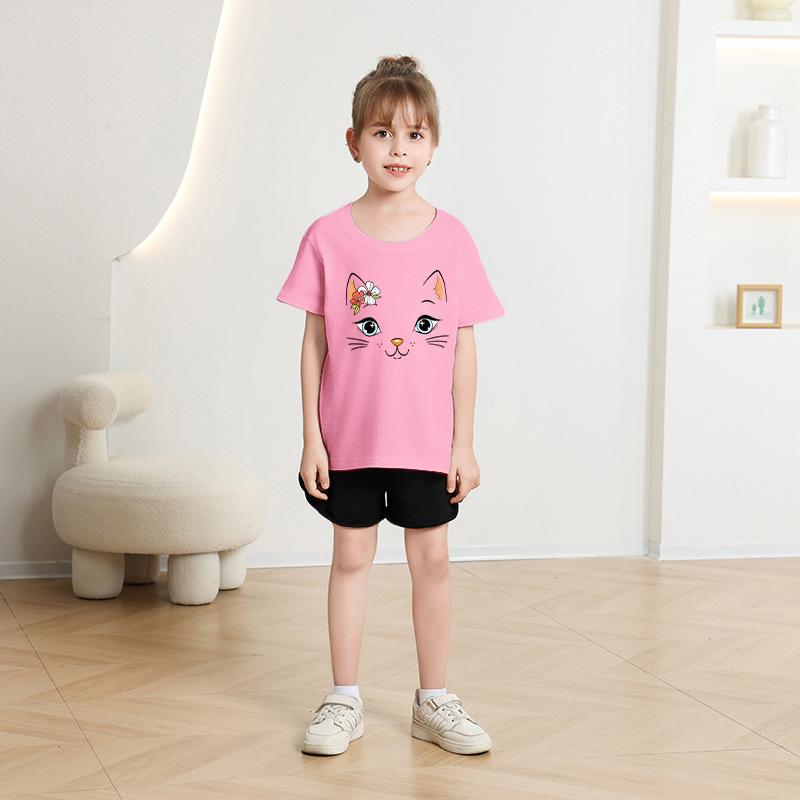 Children's Casual Short-sleeved T-shirt - Summer Girls' Loose Bowknot T-shirt