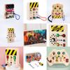 Wooden Busy Board Circuit LED Light Simulation Socket Switch Unlocking Teaching Aids Life Skills Cognitive Toys
