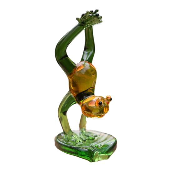 Статуэтка лягушки для йоги, мультяшная пара лягушек, смола, спортивная скульптура лягушки, украшение для дома, офиса, настольное украшение