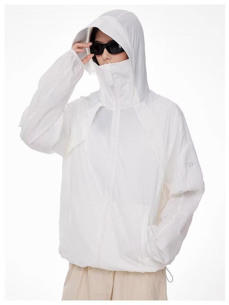 Ретро Хип-Хоп Унисекс Тонкая Куртка с Капюшоном - UPF50+ Быстросохнущая Защита от Солнца